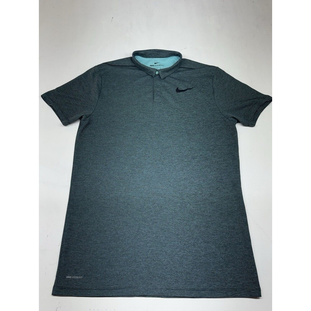Nike AeroReact Polo Shirt Mens Medium Tall Blue Golf Performance Lightweight Top
